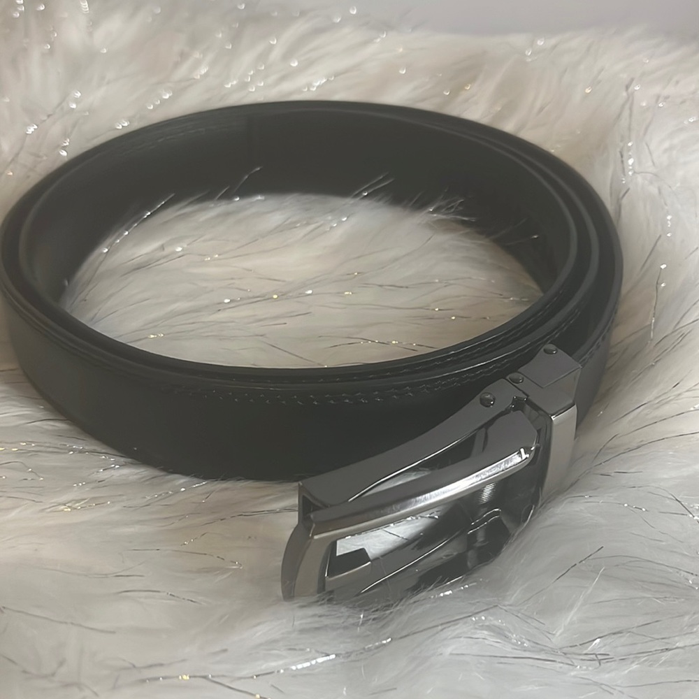 Men’s Comfort Genuine Leather Belt with One Click Buckle fit for 27-46”